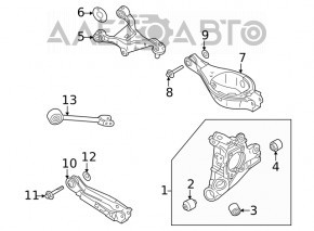 Maneta transversală spate dreapta Nissan Rogue 21-23 construită în SUA