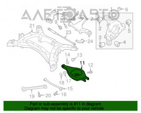 Maneta inferioară din spate dreapta pentru Infiniti G25 G35 G37 4d 06-14 este ruptă.