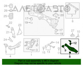 Maneta inferioară a arcului spate stânga Kia Sorento 10-15 FWD