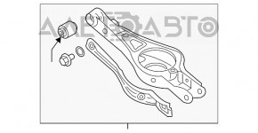 Maneta inferioară a arcului spate stânga Kia Optima 16 - silentbloc de înlocuit.