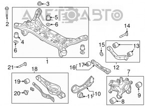 Maneta inferioară pentru arc spate dreapta Hyundai Sonata 15-19.