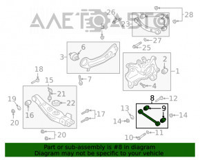 Maneta transversală inferioară stânga spate Hyundai Santa FE 19-20 KOR nou OEM original