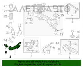 Maneta longitudinală spate dreapta Kia Sorento 10-15 FWD