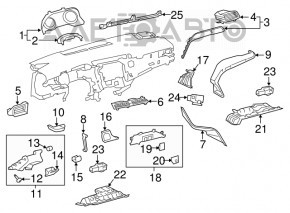 Capacul genunchiului șoferului Toyota Camry v70 18- gri