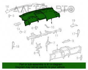 Торпедо передняя панель без AIRBAG Lexus Hs250h 10-12 под монитор