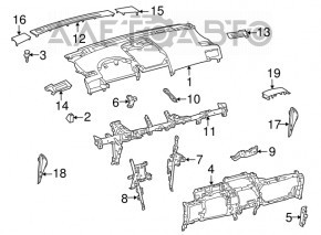 Торпедо передняя панель без AIRBAG Lexus Hs250h 10-12 под монитор