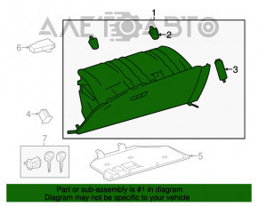Перчаточный ящик, бардачок Toyota Highlander 14-19 черн