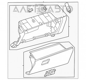 Перчаточный ящик, бардачок Toyota Highlander 20-22 черный