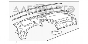 Panoul frontal al torpilei fără AIRBAG pentru Lexus NX300 NX300h 18-21, din piele, negru cu cusătură roșie.