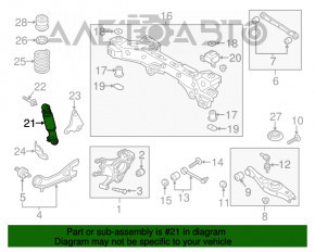 Amortizorul spate stânga Kia Sorento 10-15 FWD are montare primitivă.