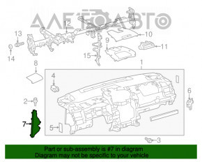 Capacul torpedoului lateral dreapta Toyota Camry v50 12-14 SUA negru