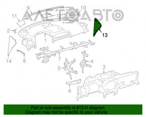 Capacul panoului frontal lateral stânga Lexus CT200h 11-17 negru