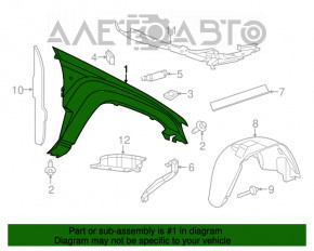 Крыло переднее левое Jeep Grand Cherokee WK2 11-21