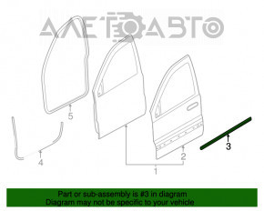 Молдинг дверь-стекло центральный передний правый Dodge Durango 11- новый OEM оригинал