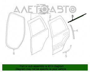 Moldură ușă-sticlă spate centrală stânga Dodge Durango 11-