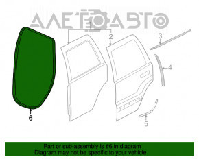 Garnitura de etanșare a cadrului ușii din spate, dreapta, pentru Dodge Durango 11-