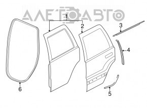 Уплотнитель дверного проема задний левый Dodge Durango 11-