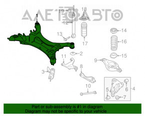 Suport spate Infiniti JX35 QX60 13- FWD cu silentblocurile crăpate.