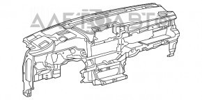 Torpedo fără airbag frontal Toyota Highlander 20-22, negru, fără proiecție, zgârietură.