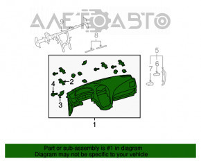 Panoul frontal al torpilei fără AIRBAG pentru Lexus ES350 07-12, negru