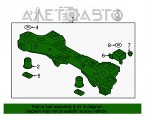 Suport spate pentru Hyundai Santa FE Sport 13-16, model FWD, ruginit, șurub blocat