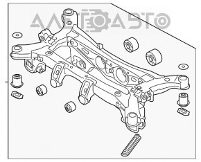 Bara spate pentru Hyundai Santa FE Sport 13-16, model AWD, ruginită, ruptă.