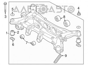 Bara spate pentru Hyundai Santa FE Sport 13-16, model AWD, ruginită, ruptă.