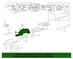 Capacul panoului frontal al bordului de instrumente Toyota Camry v50 12-14 SUA negru