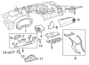 Genunchieră șofer Lexus NX200t NX300 NX300h 15-21 negru nou original