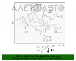 Șuruburile de fixare a suportului de subrame frontal, set de 4 bucăți, Hyundai Elantra AD 17-20.