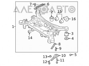 Șuruburile de fixare a suportului de subrame față, set de 2 bucăți, Hyundai Sonata 15-19, 120 mm.