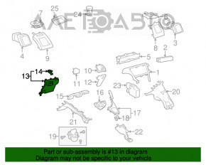 Capacul genunchiului șoferului Toyota Prius 30 10-15 gri închis, zgârieturi