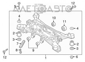 Capacul spate al suportului drept al Hyundai Santa FE 19-20