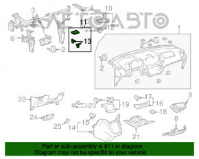 Grila dinamica a torpilei centrala Lexus RX300 RX330 RX350 RX400H 04-09 bej