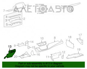 Накладка колени водителя Toyota Rav4 13-18 черная