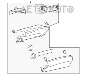 Cutie de mănuși, compartiment Lexus GS300 GS350 GS430 GS450h 06-09 maro cu interior bej pentru navigație.