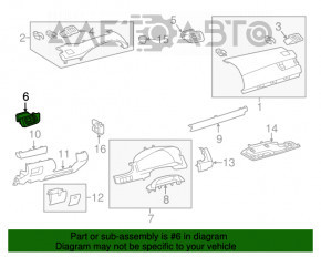 Дефлектор воздуховода торпеды левый Toyota Camry v55 15-17 usa черный