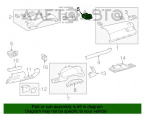 Дефлектор воздуховода торпеды правый Toyota Camry v55 15-17 usa черный