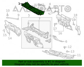 Grila stergatoarelor din plastic pentru Toyota Highlander 20- plasticul este ars.