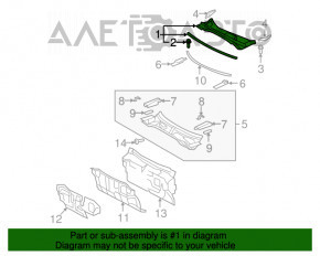 Grila stergatoarelor din plastic pentru Lexus ES350 07-12 fara garnitura