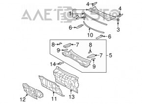 Grila stergatoarelor din plastic pentru Lexus ES350 07-12