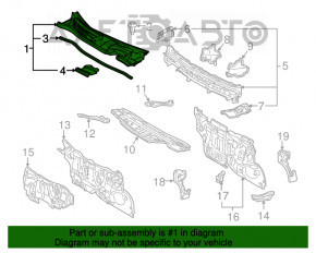 Grila stergatoarelor din plastic pentru Lexus Hs250h 10-12