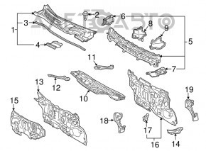 Grila stergatoarelor din plastic pentru Lexus Hs250h 10-12