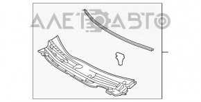 Решетка дворников пластик Toyota Prius V 12-17 без заглушек