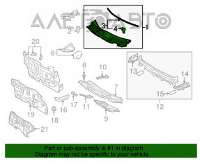 Grila stergatoarelor din plastic pentru Toyota Prius V 12-17 fara capace