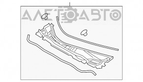 Grila stergatoarelor din plastic pentru Lexus RX350 RX450h 16-22 fără încălzire parbrizului