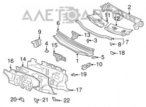 Grila stergatoarelor dreapta din plastic pentru Lexus RX300 98-03