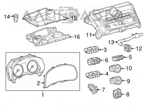 Controlul climatizării pentru Lexus NX300 NX300h 18-19 cu încălzire și ventilație.