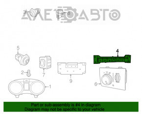 Blocul de butoane de pe panoul frontal al Dodge Durango 11-13 cu 3 butoane