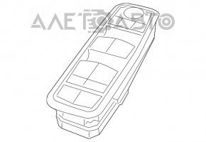 Controlul geamului electric din față, stânga, pentru Dodge Journey 11- negru, 2 bucăți.